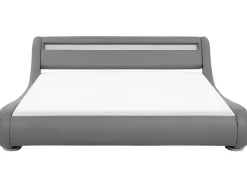 Wasserbett Kunstleder Grau 180 X 200 Cm Mit Led-Beleuchtung Avignon