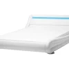 Wasserbett Kunstleder Weis 160 X 200 Cm Mit Led-Beleuchtung Avignon