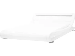 Wasserbett Kunstleder Weis 160 X 200 Cm Mit Led-Beleuchtung Avignon