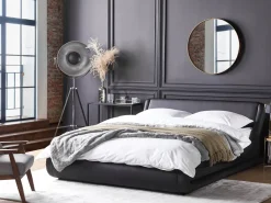 Wasserbett Leder Schwarz 180 X 200 Cm Avignon