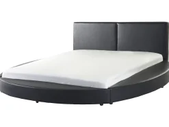 Wasserbett Leder Schwarz 180 X 200 Cm Laval