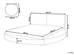 Wasserbett Leder Schwarz 180 X 200 Cm Laval