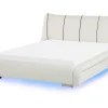 Wasserbett Leder Weis 140 X 200 Cm Mit Led-Beleuchtung Bunt Nantes