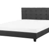 Wasserbett Leinenoptik Dunkelgrau 180 X 200 Cm La Rochelle