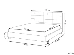 Wasserbett Leinenoptik Dunkelgrau 180 X 200 Cm La Rochelle