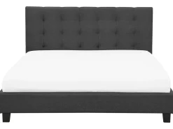 Wasserbett Leinenoptik Dunkelgrau 180 X 200 Cm La Rochelle
