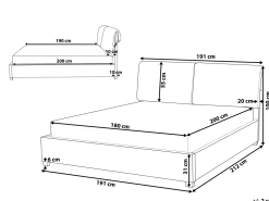 Wasserbett Leinenoptik Grau 180 X 200 Cm Belfort
