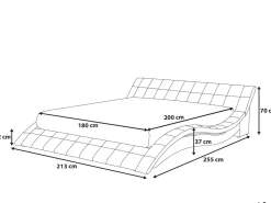Wasserbett Samtstoff Grau 180 X 200 Cm Vichy