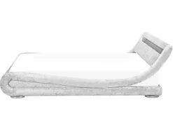 Wasserbett Samtstoff Silber 160 X 200 Cm Mit Led-Beleuchtung Avignon