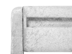 Wasserbett Samtstoff Silber 160 X 200 Cm Mit Led-Beleuchtung Avignon