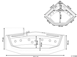 Whirlpool Badewanne Eckmodell Mit Led 211 X 150 Cm Caceres