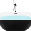 Whirlpool Badewanne Freistehend Schwarz Mit Led 170 X 80 Cm Nevis Iii