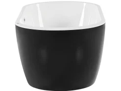 Whirlpool Badewanne Freistehend Schwarz Mit Led 170 X 80 Cm Nevis Iii