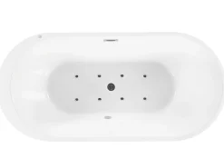 Whirlpool Badewanne Freistehend Schwarz Mit Led 170 X 80 Cm Nevis Iii