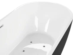 Whirlpool Badewanne Freistehend Schwarz Mit Led 170 X 80 Cm Nevis Iii