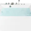 Whirlpool Badewanne Freistehend Weis Quadratisch 130 X 130 Cm Tahua