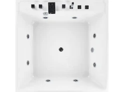 Whirlpool Badewanne Freistehend Weis Quadratisch 130 X 130 Cm Tahua