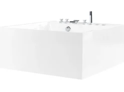 Whirlpool Badewanne Freistehend Weis Quadratisch 130 X 130 Cm Tahua