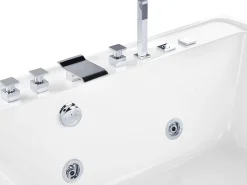 Whirlpool Badewanne Freistehend Weis Quadratisch 130 X 130 Cm Tahua