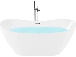 Whirlpool Badewanne Freistehend Weis Oval Mit Led 180 X 85 Cm Antigua