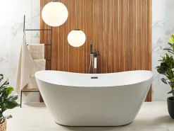 Whirlpool Badewanne Freistehend Weis Oval Mit Led 180 X 85 Cm Antigua