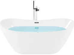 Whirlpool Badewanne Freistehend Weis Oval Mit Led 180 X 85 Cm Antigua
