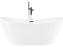 Whirlpool Badewanne Freistehend Weis Oval Mit Led 180 X 85 Cm Antigua