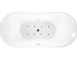 Whirlpool Badewanne Freistehend Weis Oval Mit Led 180 X 85 Cm Antigua