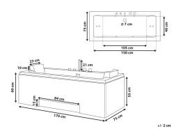 Whirlpool Badewanne Mit Led Weis Rechteckig 170 X 75 Cm Galley