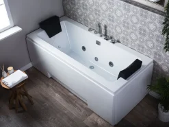 Whirlpool Badewanne Mit Led Weis Rechteckig 170 X 75 Cm Galley