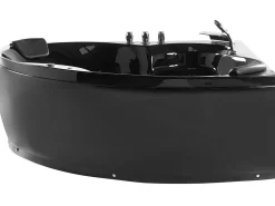 Whirlpool Badewanne Schwarz Eckmodell Mit Led 205 X 150 Cm Senado