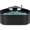 Whirlpool Badewanne Schwarz Eckmodell Mit Led 140 X 140 Cm Meves