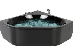 Whirlpool Badewanne Schwarz Eckmodell Mit Led 140 X 140 Cm Meves