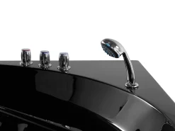 Whirlpool Badewanne Schwarz Eckmodell Mit Led 140 X 140 Cm Meves