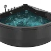 Whirlpool Badewanne Schwarz Eckmodell Mit Led 140 X 140 Cm Baracoa