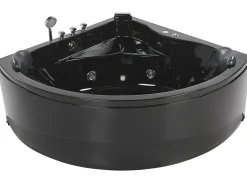 Whirlpool Badewanne Schwarz Eckmodell Mit Led 140 X 140 Cm Baracoa