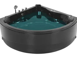 Whirlpool Badewanne Schwarz Eckmodell Mit Led 140 X 140 Cm Baracoa
