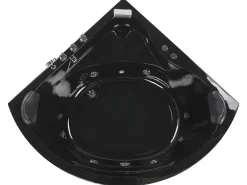 Whirlpool Badewanne Schwarz Eckmodell Mit Led 140 X 140 Cm Baracoa