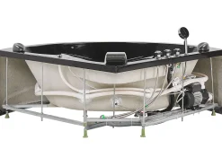 Whirlpool Badewanne Schwarz Eckmodell Mit Led 140 X 140 Cm Baracoa