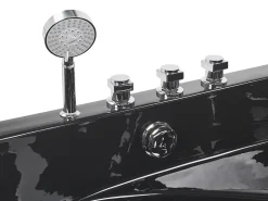 Whirlpool Badewanne Schwarz Eckmodell Mit Led 140 X 140 Cm Baracoa