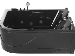 Whirlpool Badewanne Schwarz Eckmodell Mit Led 170 X 119 Cm Links Bayamo