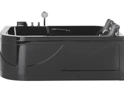 Whirlpool Badewanne Schwarz Eckmodell Mit Led 170 X 119 Cm Links Bayamo