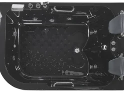 Whirlpool Badewanne Schwarz Eckmodell Mit Led 170 X 119 Cm Links Bayamo