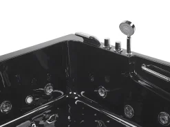 Whirlpool Badewanne Schwarz Eckmodell Mit Led 170 X 119 Cm Links Bayamo