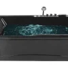 Whirlpool Badewanne Schwarz Rechteckig Mit Led 169 X 81 Cm Links Artemisa