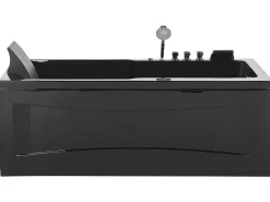 Whirlpool Badewanne Schwarz Rechteckig Mit Led 169 X 81 Cm Links Artemisa