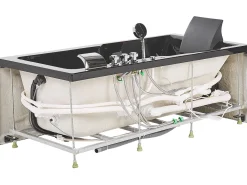 Whirlpool Badewanne Schwarz Rechteckig Mit Led 169 X 81 Cm Links Artemisa