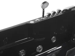 Whirlpool Badewanne Schwarz Rechteckig Mit Led 169 X 81 Cm Links Artemisa