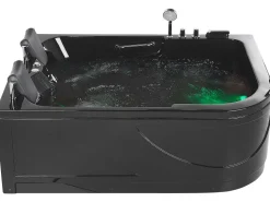 Whirlpool Badewanne Schwarz Eckmodell Mit Led 170 X 119 Cm Rechts Bayamo