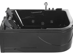 Whirlpool Badewanne Schwarz Eckmodell Mit Led 170 X 119 Cm Rechts Bayamo